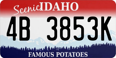 ID license plate 4B3853K