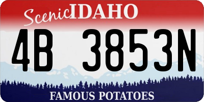 ID license plate 4B3853N