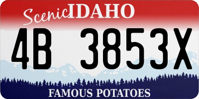 ID license plate 4B3853X