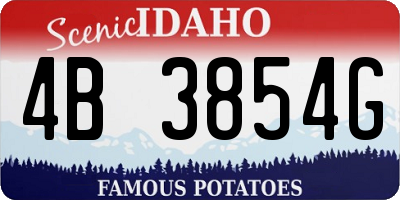 ID license plate 4B3854G