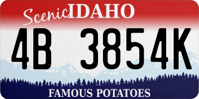 ID license plate 4B3854K