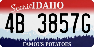 ID license plate 4B3857G