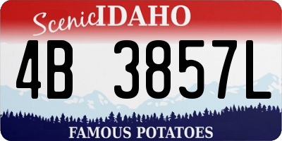 ID license plate 4B3857L