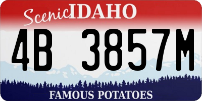 ID license plate 4B3857M