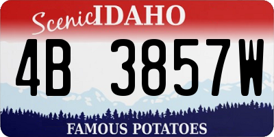 ID license plate 4B3857W