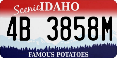 ID license plate 4B3858M