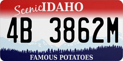 ID license plate 4B3862M