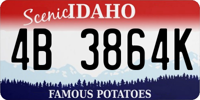 ID license plate 4B3864K