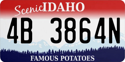 ID license plate 4B3864N