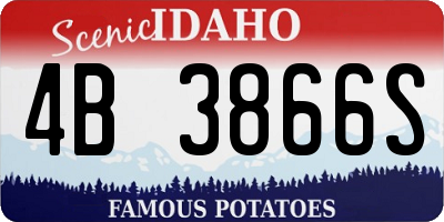 ID license plate 4B3866S
