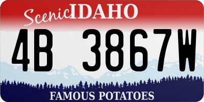ID license plate 4B3867W