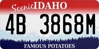 ID license plate 4B3868M