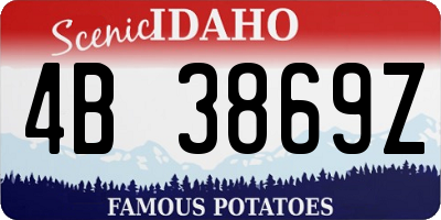 ID license plate 4B3869Z