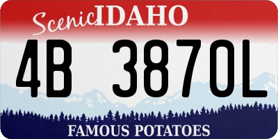 ID license plate 4B3870L