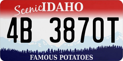 ID license plate 4B3870T