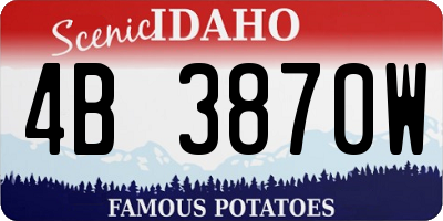 ID license plate 4B3870W