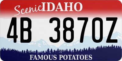 ID license plate 4B3870Z
