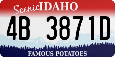 ID license plate 4B3871D