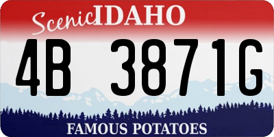 ID license plate 4B3871G