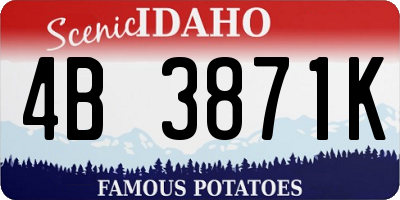 ID license plate 4B3871K