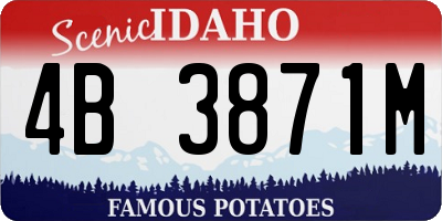 ID license plate 4B3871M