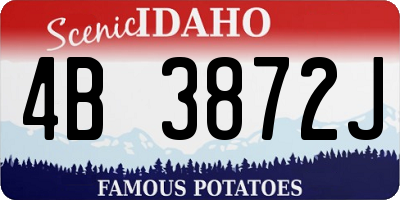 ID license plate 4B3872J