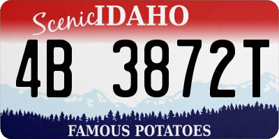 ID license plate 4B3872T