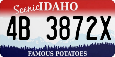 ID license plate 4B3872X
