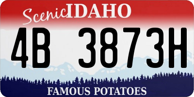 ID license plate 4B3873H