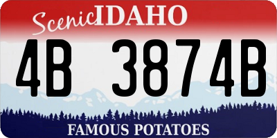 ID license plate 4B3874B