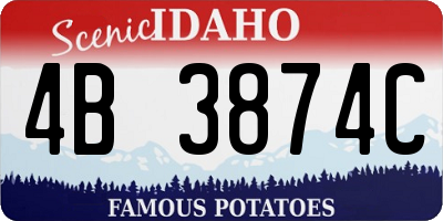 ID license plate 4B3874C