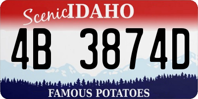 ID license plate 4B3874D