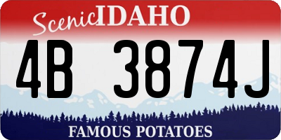 ID license plate 4B3874J
