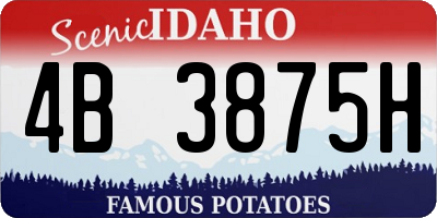 ID license plate 4B3875H