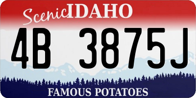 ID license plate 4B3875J