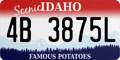 ID license plate 4B3875L