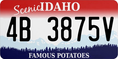 ID license plate 4B3875V