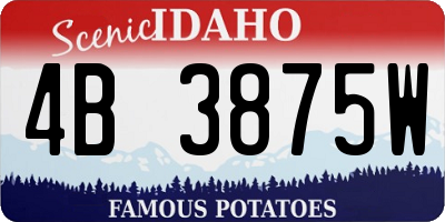 ID license plate 4B3875W