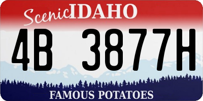 ID license plate 4B3877H