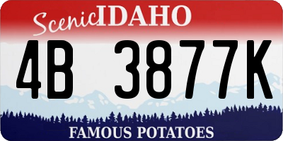 ID license plate 4B3877K