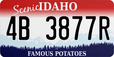 ID license plate 4B3877R