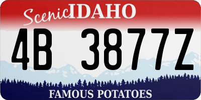 ID license plate 4B3877Z