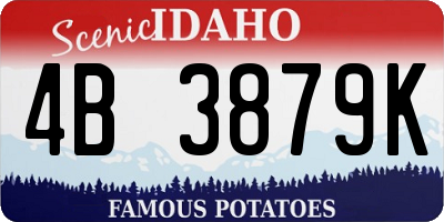 ID license plate 4B3879K