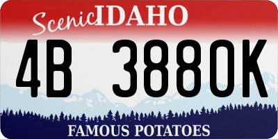 ID license plate 4B3880K