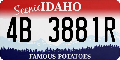 ID license plate 4B3881R