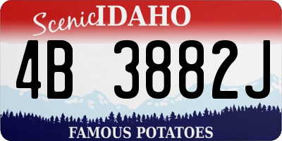 ID license plate 4B3882J