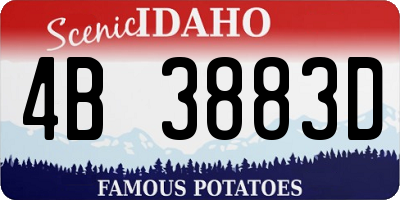 ID license plate 4B3883D