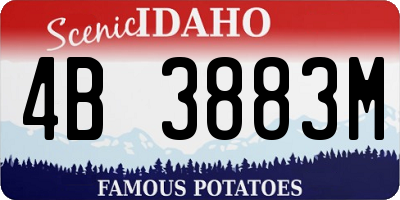ID license plate 4B3883M