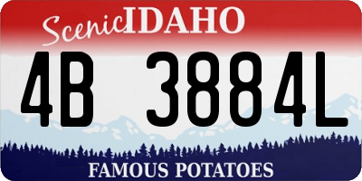 ID license plate 4B3884L
