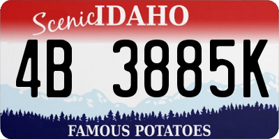 ID license plate 4B3885K
